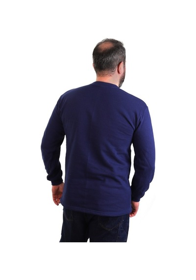 Eser - Bisiklet Yaka Sweatshirt - Cepli - Lacivert
