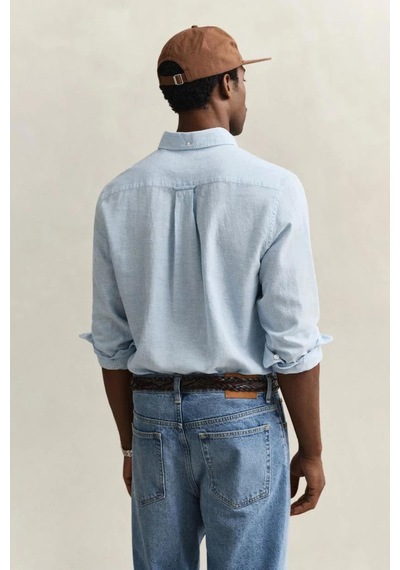 Gant Erkek Mavi Regular Fit Logolu Gömlek-15339