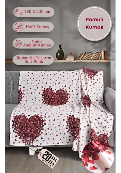 Tek Kişilik Baskılı Pike Koltuk Örtüsü Breeze 180x230 Cm Beyaz