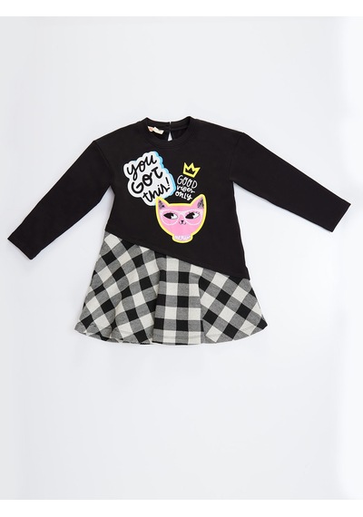 Denokids Mshb&g Havalı Kedi Kız Çocuk Elbise Renkli Çok Renkli