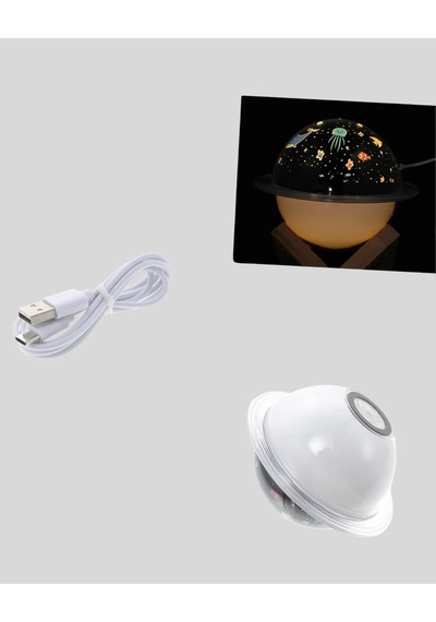 Usb İle Çalışan Projektörlü Aromaterapi Nemlendirici Masaüstü Kullanım İçin Uygun