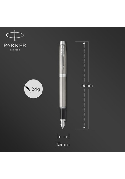 Parker Im Doldurucu / Krom Süslemeli Paslanmaz Çelik / Orta Uçlu Ve Mavi Mürekkepli Dolma Kalem / Hediye Kutusu Genel