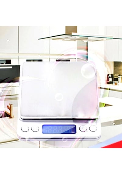 Elektronik 3 Kg Kapasiteli Dijital Hassas Kantar Mutfak Tartısı Terazi Gümüş