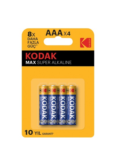 Kodak Max Alkalin İnce Pil Aaa 4'lü - 7 Adet Tarı Beyaz