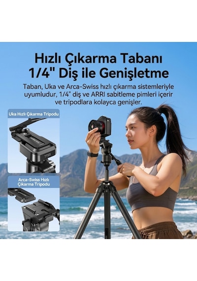 Ulanzi Co81 Çok Açılı Profesyonel Kamera Standı Ve Masaüstü Tripod - C104