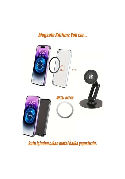 Lexroo Masaüstü Telefon Tutucu Manyetik Mıknatıslı Metal Taban 360 Derece Diğer