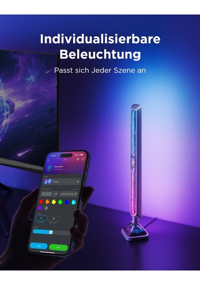 Govee Light Bars Pro For Gaming, Pc, Monitör, 60'tan Fazla Sahne Modu İçin Üç Taraflı Rgbıc Aydınlatma Ve Wifi Özelliğine Sahip Geliştirilmiş 16 İnç Akıllı Led Işık Çubukları, Alexa Ve Google Home İle Çalışır Siyah
