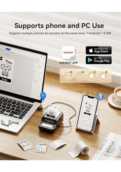 B21 Pro Etiket Yapıcı, 300dpı Hd Etiket Yazıcısı, Notlar, Fotoğraflar, Çalışma Grafikleri, Not Oluşturucu, 50x