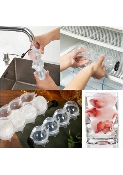 Küre Buz Topu Kalıbı - Yuvarlak Içecek Buz Topu Dondurucu Buzluk Saklama Ve Sunum Kabı Plastik Diğer