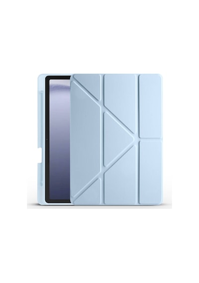 Zore Galaxy Tab A9 Kılıf Uyumlu Tri Folding Kalem Bölmeli Standlı Kılıf-mavi Tablet Kılıfı