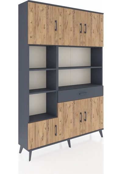 Arges Dolap 10 Raflı Tek Çekmeceli 6 Kapaklı 132x30x195 Antrasit-çam/antrasit Atlas Çam/antrasıt Arges Dolap 10 Raflı Tek Çekmeceli 6 Kapaklı 132x30x195 Antrasit-çam/antrasit Atlas Çam/antrasıt