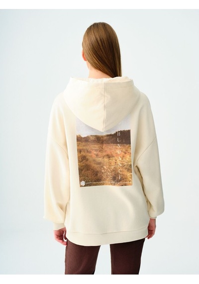 LOFT Oversize Kadın Sweatshirt Ekru