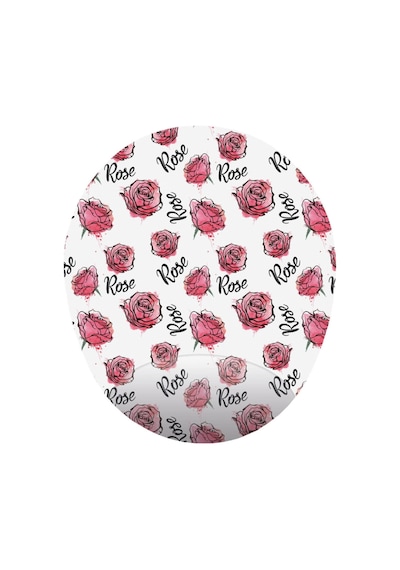 Pembe Güller Dekorlu - Bilek Destekli Güllü Gül Desenli Mousepad