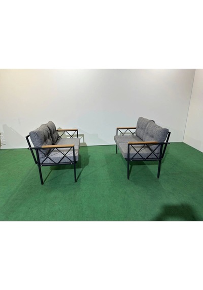 2+2balkon-bahçe-kafe-çay Seti-koltuk Takımı-oturma Grubu-ofis Koltuğu 2+2 Gri