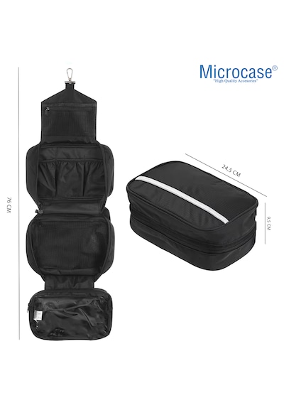 Microcase Makyaj, Seyahat Ve Günlük Kullanım İçin Pratik Asılabilir Katlanır Organizer Çanta - Al5112 Siyah