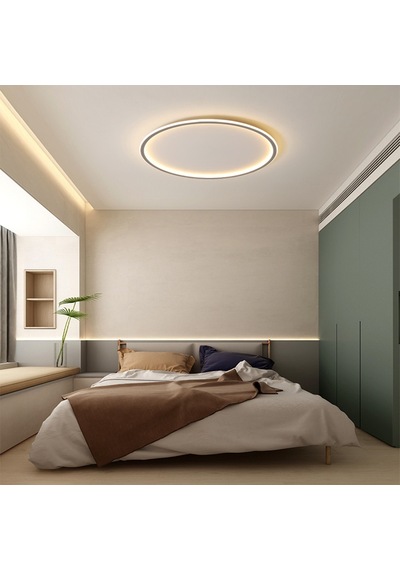 Antrasit Ø40cm Çember 3 Işık Rengi Led Tavan Lambası,yuvarlak Avize,modern Aydınlatma,dekoratif Işık Antrasit