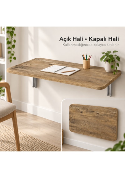 Montessori Masa 90x50 Cm Katlanabilir Duvar Masası Çocuk Çalışma Ve Aktivite Masası Ceviz Renk Sunta Tabla Montessori Masa 90x50 Cm Katlanabilir Duvar Masası Çocuk Çalışma Ve Aktivite Masası Ceviz Renk Sunta Tabla