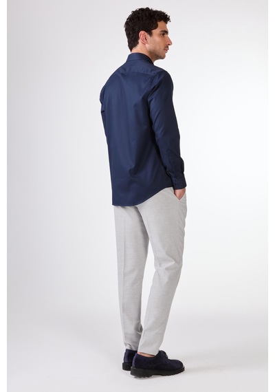 Dufy Lacivert Erkek Slim Fit Klasik Yaka Uzun Kol Gömlek - 108000 Lacivert