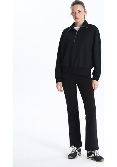 Lcwaıkıkı Classic Siyah Dik Yaka Oversize Kadın Sweatshirt
