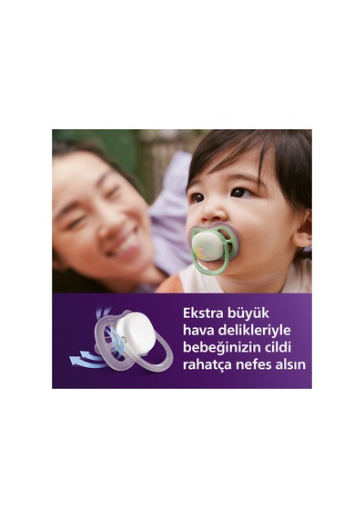 Ultra Air Gece Emziği, Ortadontik, Karanlıkta Parlayan, 6-18 Ay, Kız, Scf376/29 Kelebek