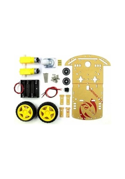 Alkatronik Demonte 2wd Akıllı Robot Araba Şasi Kiti Dıy Pleksi Tekerlek Motor Çizgi İzleyen Engelden Kaçma