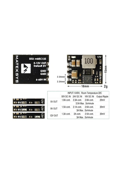 Matek Mikro Bec 6-60v To 5v/9v/12v-adj