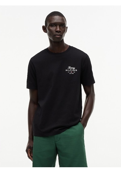Tommy Hilfiger Scrıpt Stack Regular Tee Erkek Siyah T-shirt - Mw0mw43224