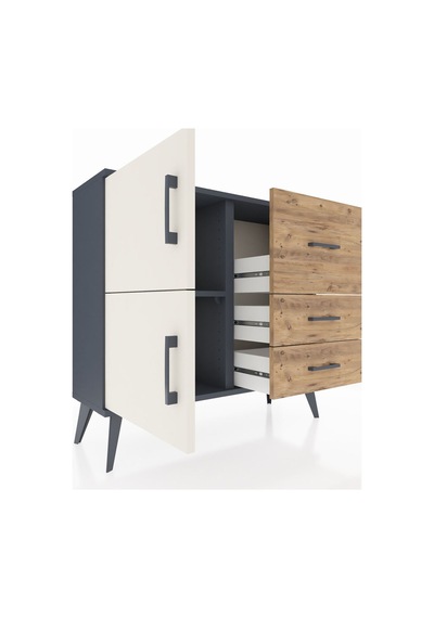 Arges Şifonyer Tek Raflı 3 Çekmeceli 2 Kapaklı 88x30x80 Antrasit-aytaşı/çam Aytaşı/çam Arges Şifonyer Tek Raflı 3 Çekmeceli 2 Kapaklı 88x30x80 Antrasit-aytaşı/çam Aytaşı/çam