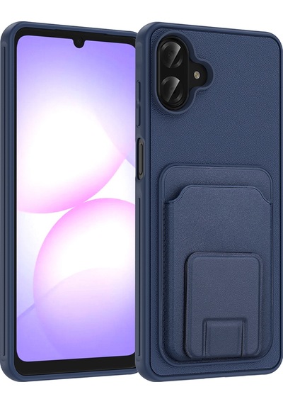 More Tr Samsung Uyumlu Galaxy A07 Kılıf Kartlıklı Tpu Zore Bikart Kapak - Lacivert