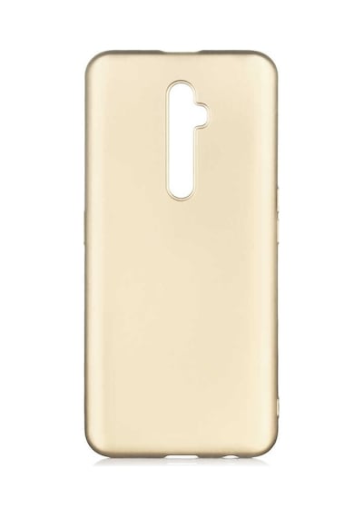 Noktaks - Oppo Uyumlu Oppo Reno 2z - Kılıf Mat Renkli Esnek Premier Silikon Kapak - Gold