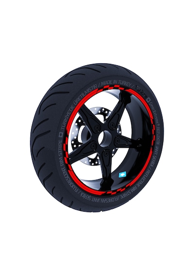 Moto GP Yarış Bayraklı Bayrak Kırmızı Jant Şeridi Sticker Çınar Extreme