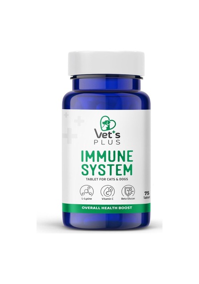 Vet's Plus Immune System Kedi ve Köpekler İçin Tablet 75'li
