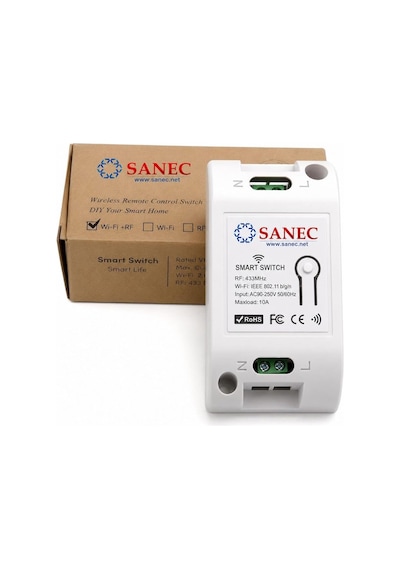 Akıllı Wifi + Rf 433mhz Tek Kanallı 10a Röle Modülü - Ac 100-240v Doğrudan Şebeke Beslemeli Tuya, Alexa, Google Asistan Destekli Çok Renkli