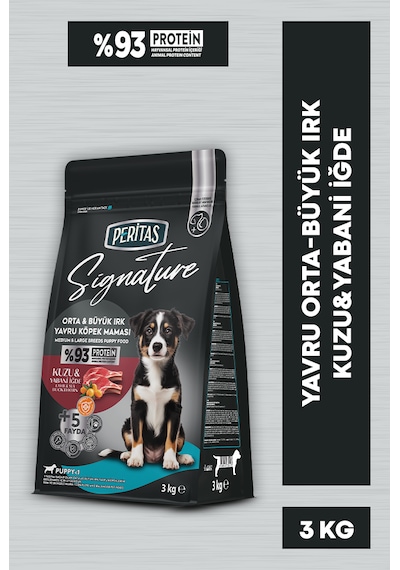 Peritas Signature Kuzulu Orta ve Büyük Irk Yavru Köpek Maması 3 KG