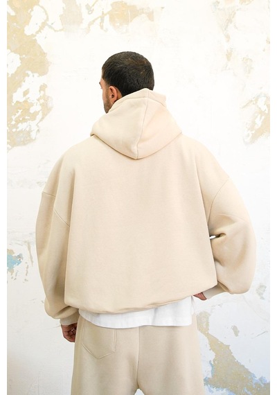Krem Cozy Basic Oversize Sweatshirt Krem