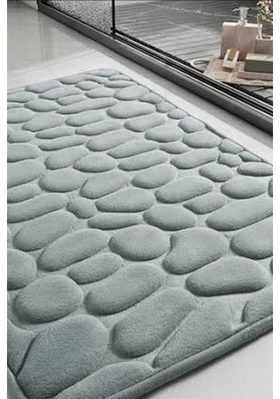 Hafızalı Köpük Banyo Paspası Gri Kaydırmaz Tabanlı Emici Ayak Paspas 1 Adet Bx-316949 Diğer