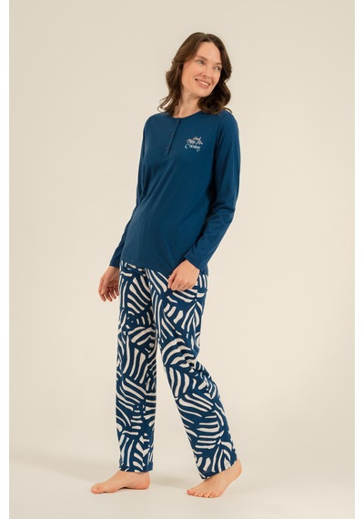 Arnetta 3765 Modal Pamuk Uzun Kol Yumuşak Dokulu Battal Büyük Beden Kadın Pijama Takımı Saks Mavi Arnetta 3765 Modal Pamuk Uzun Kol Yumuşak Dokulu Battal Büyük Beden Kadın Pijama Takımı Saks Mavi