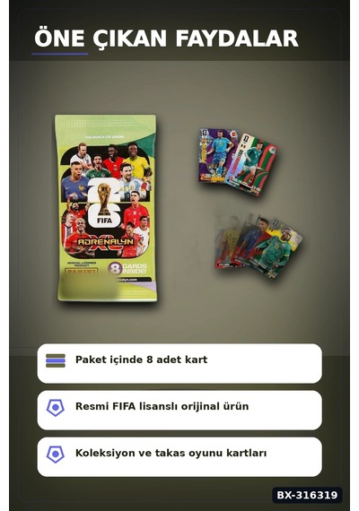 Fıfa World Cup 2026 Futbolcu Kartı Adrenalyn Xl Koleksiyon Oyunu 8 Adet Bx-316319
