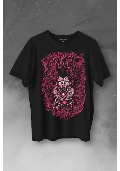 Girl Skull Kız Kadın Yaratık Vampir Baskılı Tişört Unisex T-shirt 001
