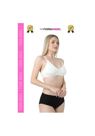 Form Angel Emzirme Sütyeni Klipsli Desteksiz Balensiz Hamile Lohusa Esnek Yumuşak Emzirme Sütyeni - 5 Adet Beyaz