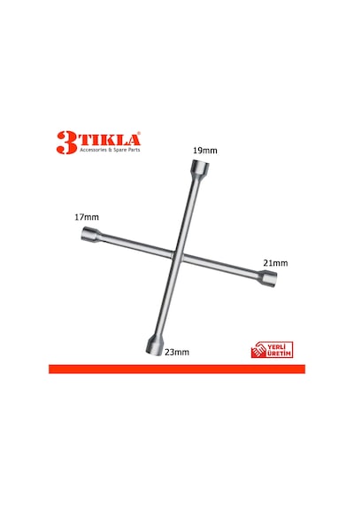 4 Lü Çelik Bijon Anahtarı 17mm - 19mm - 21mm - 23mm