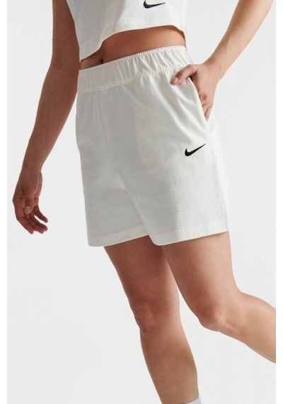 Nike Sportswear Essential Loose Fit Jersey Shorts Bol Kesim Ağır Modal Kadın Şort Beyaz Krem