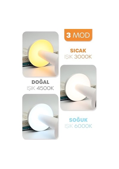 Şarjlı Masa Lambası 3 Kademeli Dimmer Dokunmatik Type-c Usb Güneş Enerjili Siyah Metal Gövde 31 Cm Çok Renkli
