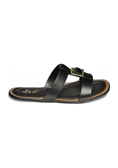 Fox Shoes Y973447209 Siyah Toka Detaylı Kadın Terlik Siyah