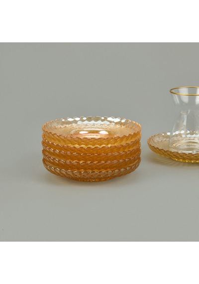 Kitchen Anafor 6'lı Çay Tabağı - Altın - 12 Cm Renkli