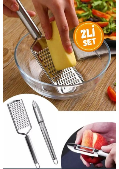 2li Set Paslanmaz Çelik Rende Ve Soyacak Peynir Çikolata Zencefil Patates Limon Rende Seb Çelik Diğer