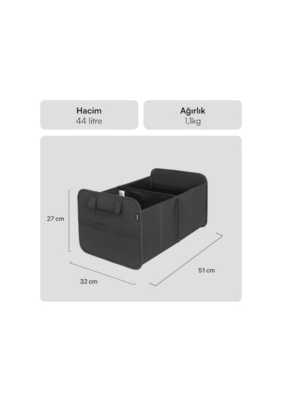 Mcc-5100 Katlanır Bagaj Organizer Araç Bagaj Düzenleyici, Car Trunk Organizer, Suya Dayanıklı Kumaş, Güçlend