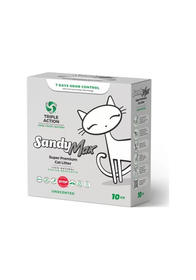 Sandy Max Aktif Karbonlu Topaklaşan Bentonit Kedi Kumu 10 KG
