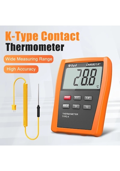 Wangxi Vici Endustriyel K Tipi Termokupl Dijital Termometre Dm6801a+ Kazan Laboratuvar Uygulamalari
