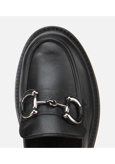 Hotiç Kadın Deri Siyah Tokalı Yüksek Tabanlı Klasik Loafer 01ayh314430a100 01ayh314430a100 Siyah